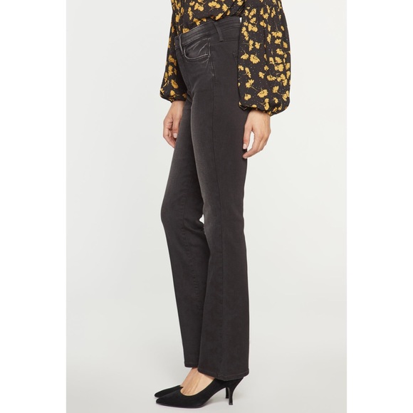 NYDJ Black High Rise Slim Bootcut Stretch Denim Jeans in Legend 10 - Picture 3 of 8